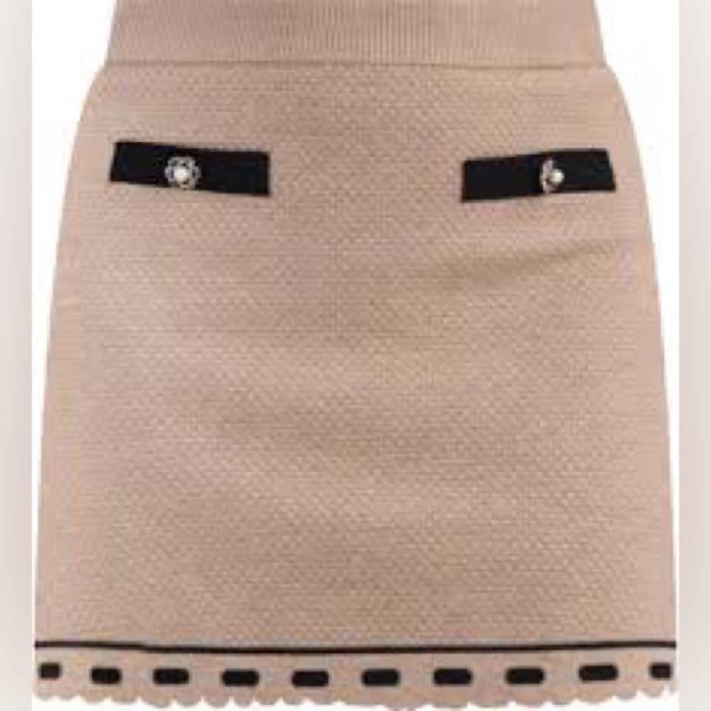 NWT Ellen Tracy Seed Stitch Contrast Trim Skirt L - Picture 3 of 7
